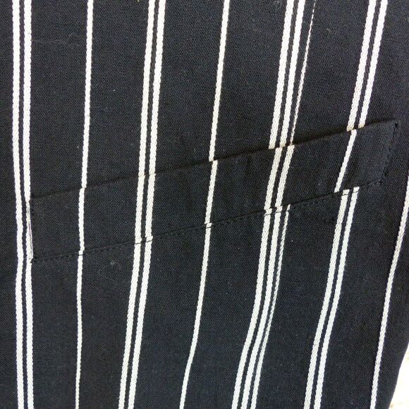Pentagramma Vest Men 50 40 US Black White Pinstripe Button Front Waistcoat Italy - Picture 5 of 14